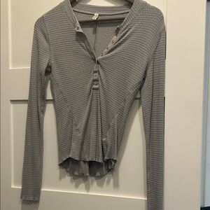 Gray Waffle Knit Free People
